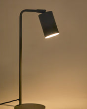 Load image into Gallery viewer, Manie metal desk lamp with dark grey cast-iron-effect finish and UK adaptor - image 3
