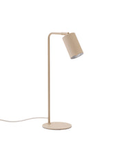 Load image into Gallery viewer, Manie metal desk lamp with beige textured finish and UK adaptor