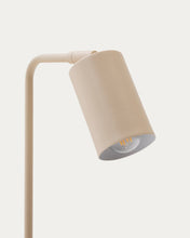 Load image into Gallery viewer, Manie metal desk lamp with beige textured finish and UK adaptor - image 4
