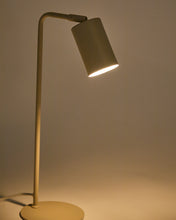 Load image into Gallery viewer, Manie metal desk lamp with beige textured finish and UK adaptor - image 5