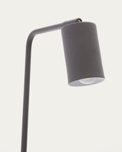 Load image into Gallery viewer, Manie metal floor lamp with dark grey cast-iron-effect finish and UK adaptor - image 4