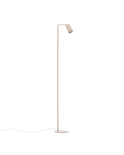 Load image into Gallery viewer, Manie metal floor lamp with textured beige finish and UK adaptor