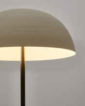 Load image into Gallery viewer, Nibla black metal floor lamp with white clay-effect shade and UK adaptor - image 2