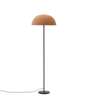 Load image into Gallery viewer, Nibla black metal floor lamp with terracotta effect shade