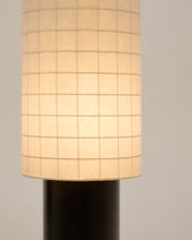 Load image into Gallery viewer, Dulan black metal floor lamp with cotton shade and UK adaptor - image 5
