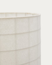 Load image into Gallery viewer, Dulan black metal floor lamp with cotton shade and UK adaptor - image 6