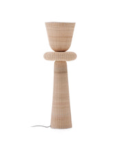 Load image into Gallery viewer, Neuda rattan floor lamp with light finish and UK adaptor