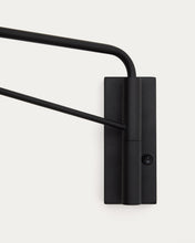 Load image into Gallery viewer, Eilo wall light in black steel with frosted glass globe - image 5