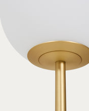 Load image into Gallery viewer, Brisia metal floor lamp with brushed brass finish and 1 frosted glass ball Ø20cm UK adapter - image 3
