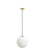 Load image into Gallery viewer, Brisia metal ceiling lamp with brushed brass finish and 1 frosted glass ball Ø30cm
