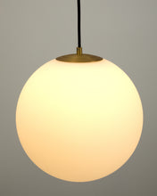 Load image into Gallery viewer, Brisia metal ceiling lamp with brushed brass finish and 1 frosted glass ball Ø30cm - image 2