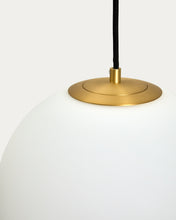 Load image into Gallery viewer, Brisia metal ceiling lamp with brushed brass finish and 1 frosted glass ball Ø30cm - image 3