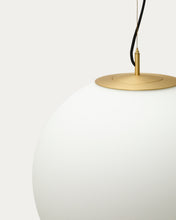 Load image into Gallery viewer, Brisia metal ceiling lamp with brushed brass finish and 1 frosted glass ball Ø50cm - image 4