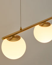 Load image into Gallery viewer, Brisia metal ceiling lamp with brushed brass finish and 3 frosted glass balls Ø15cm - image 3