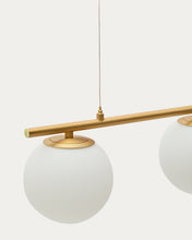 Load image into Gallery viewer, Brisia metal ceiling lamp with brushed brass finish and 3 frosted glass balls Ø15cm - image 4
