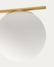 Load image into Gallery viewer, Brisia metal ceiling lamp with brushed brass finish and 4 frosted glass balls Ø15cm - image 5