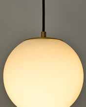 Load image into Gallery viewer, Brisia metal ceiling lamp with brushed brass finish and 1 frosted glass ball Ø15cm - image 3