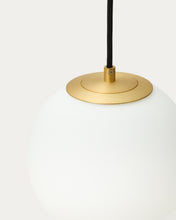 Load image into Gallery viewer, Brisia metal ceiling lamp with brushed brass finish and 1 frosted glass ball Ø15cm - image 4