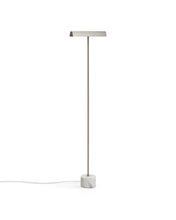 Load image into Gallery viewer, Lynor brushed metal floor lamp with white marble base UK adaptor