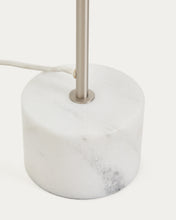 Load image into Gallery viewer, Lynor brushed metal floor lamp with white marble base UK adaptor - image 5