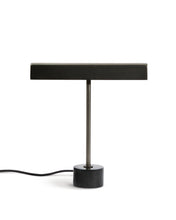 Load image into Gallery viewer, Lynor brushed metal table lamp with black marble base UK adaptor