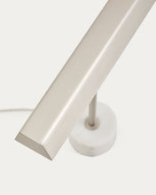 Load image into Gallery viewer, Lynor brushed metal table lamp with white marble base UK adaptor - image 5