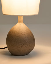 Load image into Gallery viewer, Viona small table lamp with textured stone effect and cotton lampshade - image 3