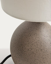 Load image into Gallery viewer, Viona small table lamp with textured stone effect and cotton lampshade - image 4