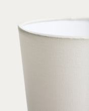 Load image into Gallery viewer, Viona small table lamp with textured stone effect and cotton lampshade - image 5