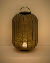 Load image into Gallery viewer, Saranella portable LED table lamp in light grey synthetic rattan - image 3