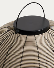 Load image into Gallery viewer, Saranella portable LED table lamp in light grey synthetic rattan - image 9