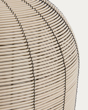 Load image into Gallery viewer, Saranella portable LED table lamp in light grey synthetic rattan - image 10