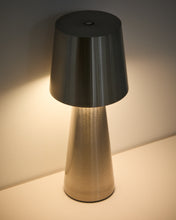 Load image into Gallery viewer, Arenys small table lamp in metal with a shiny silver finish - image 9