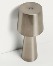 Load image into Gallery viewer, Arenys small table lamp in metal with a shiny silver finish - image 10