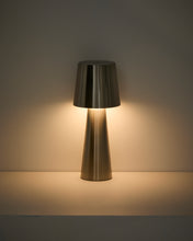 Load image into Gallery viewer, Arenys large table lamp in metal with a shiny silver finish - image 2