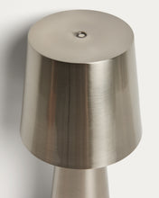 Load image into Gallery viewer, Arenys large table lamp in metal with a shiny silver finish - image 8