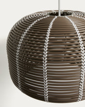 Load image into Gallery viewer, Garoina lampshade for outdoor ceiling lamp in taupe synthetic rattan Ø 50cm - image 7