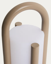 Load image into Gallery viewer, Leros small portable table lamp in taupe polyethylene and steel - image 12