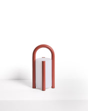 Load image into Gallery viewer, Leros small portable table lamp in terracotta polyethylene and steel