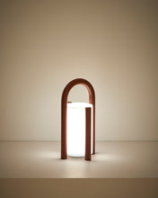 Load image into Gallery viewer, Leros small portable table lamp in terracotta polyethylene and steel - image 2