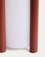 Load image into Gallery viewer, Leros small portable table lamp in terracotta polyethylene and steel - image 14