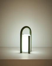 Load image into Gallery viewer, Leros small portable table lamp in green polyethylene and steel - image 2
