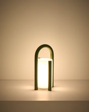 Load image into Gallery viewer, Leros small portable table lamp in green polyethylene and steel - image 5