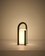 Load image into Gallery viewer, Leros small portable table lamp in green polyethylene and steel - image 6