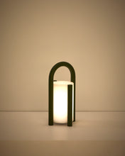 Load image into Gallery viewer, Leros small portable table lamp in green polyethylene and steel - image 7