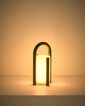Load image into Gallery viewer, Leros small portable table lamp in green polyethylene and steel - image 8