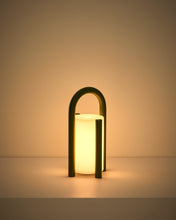 Load image into Gallery viewer, Leros small portable table lamp in green polyethylene and steel - image 9