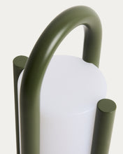 Load image into Gallery viewer, Leros small portable table lamp in green polyethylene and steel - image 12