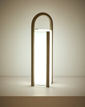 Load image into Gallery viewer, Leros large portable table lamp in taupe polyethylene and steel - image 2