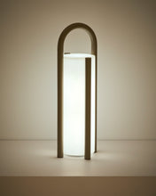 Load image into Gallery viewer, Leros large portable table lamp in taupe polyethylene and steel - image 3